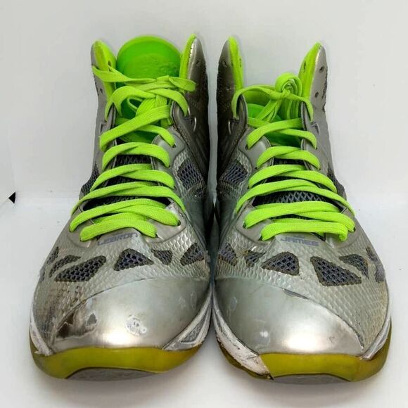 Nike Lebron 8 Punkman Men\'s Pre-owned Metallic Silver/Green Sneakers- sz. 10 1/2 main image 7